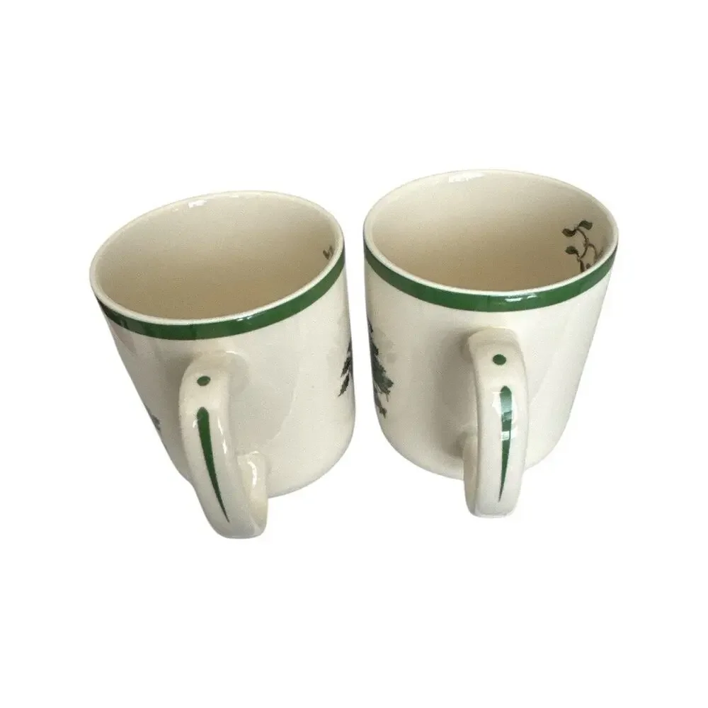 Set of 2 Spode Christmas Tree Mugs Microwave Safe